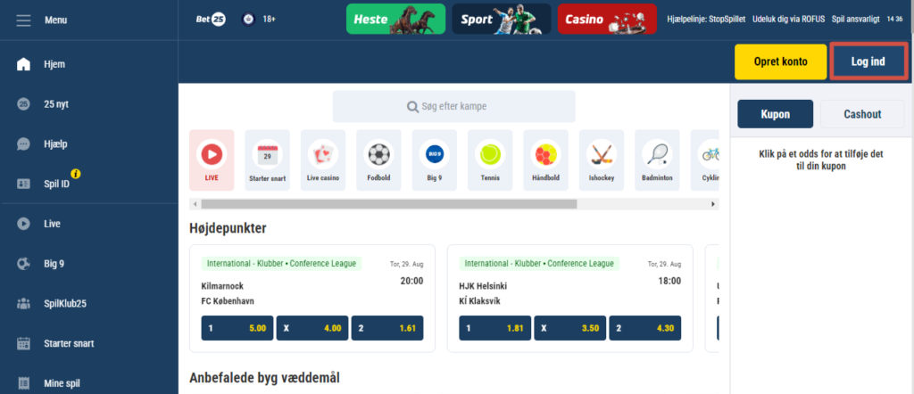 Bet25 Login